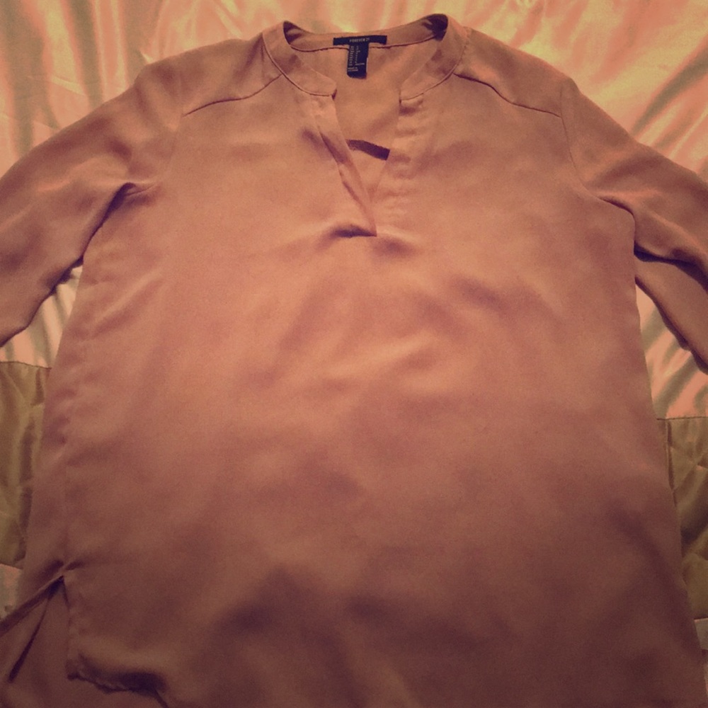 Blush pink quarter sleeve blouse